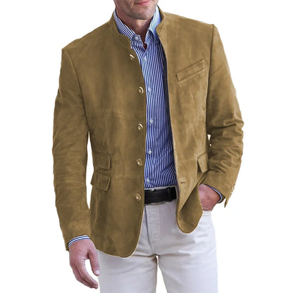 Camisa Hombre Cuello Alto Botones Clásica