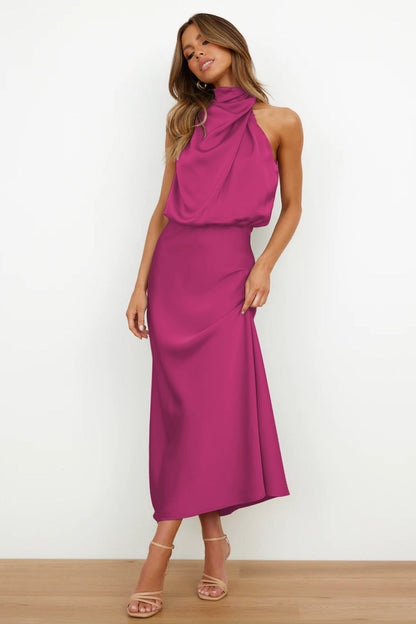 Vestido de fiesta largo elegante con escote en V