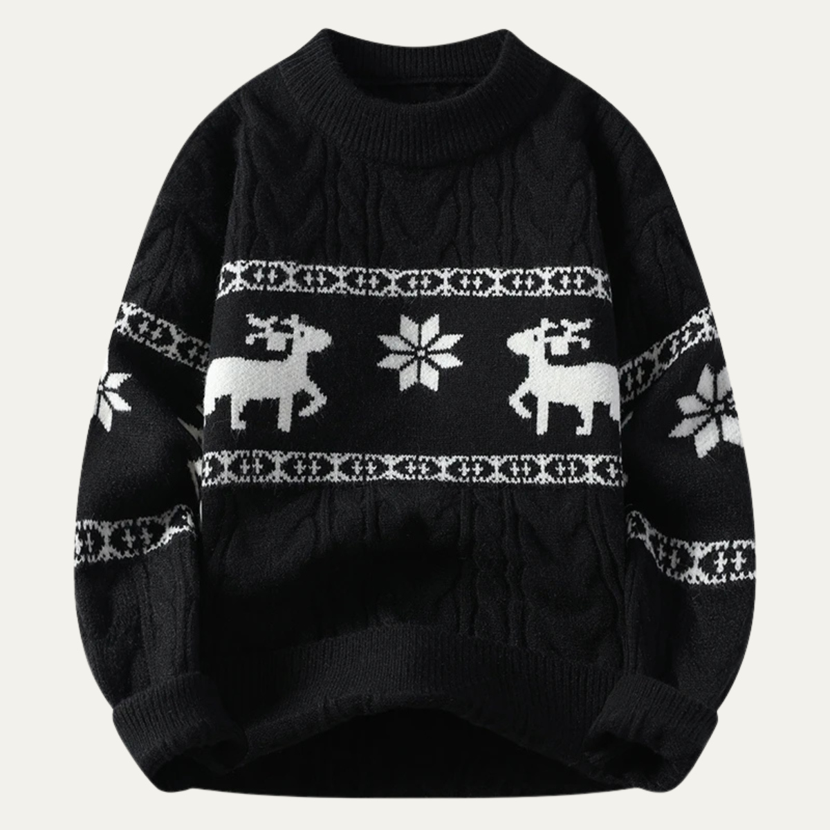 Sudadera Navidad Festiva con Estampado de Renos para Hombre - Vestiria