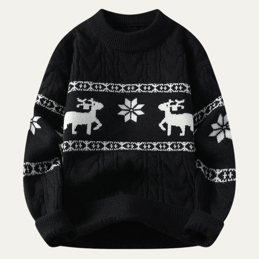 Sudadera Navidad Festiva con Estampado de Renos para Hombre - Vestiria