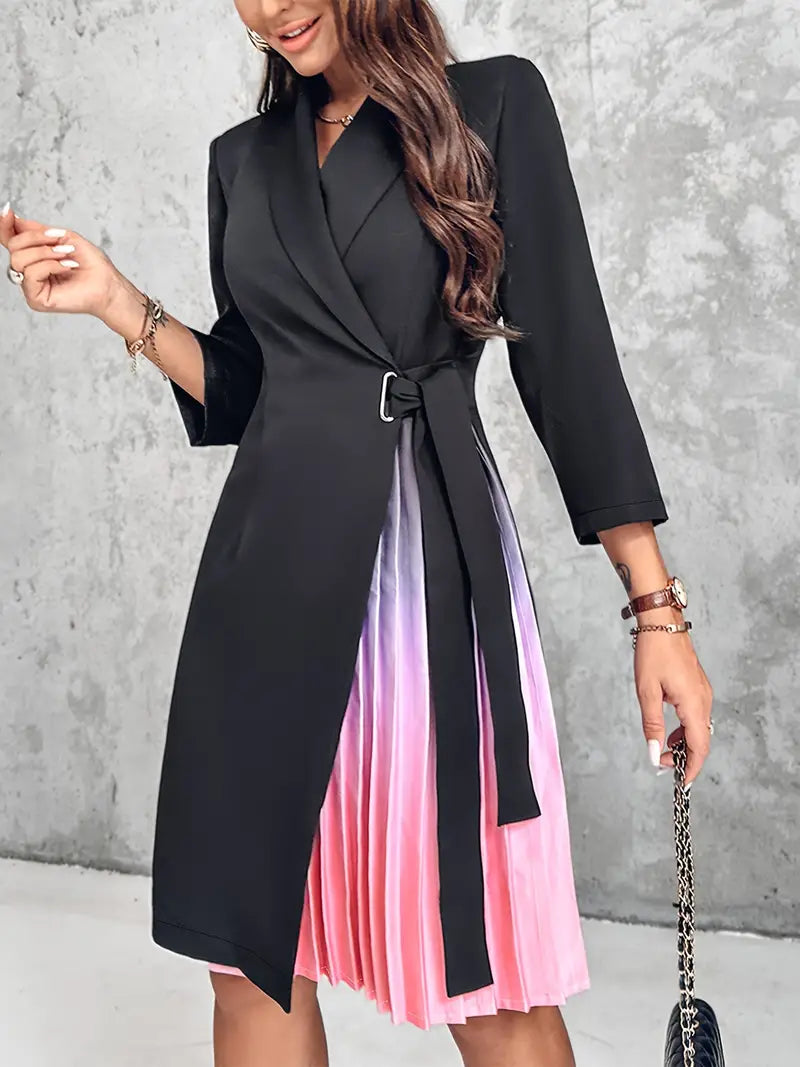 Vestido Chaqueta Estiloso con Cinturón - Vestiria