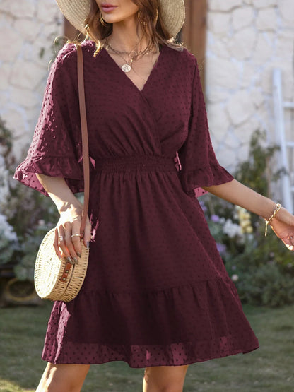 Vestido de Lunares Clásico con Mangas Amplias