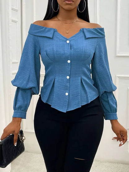Blusa Mujer Hombros Descubiertos Elegante - Vestiria
