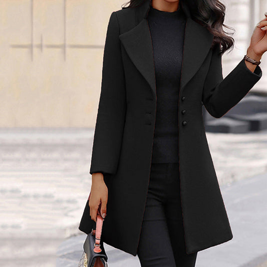 Abrigo Mujer Invierno Elegante Corte Ajustado - Vestiria
