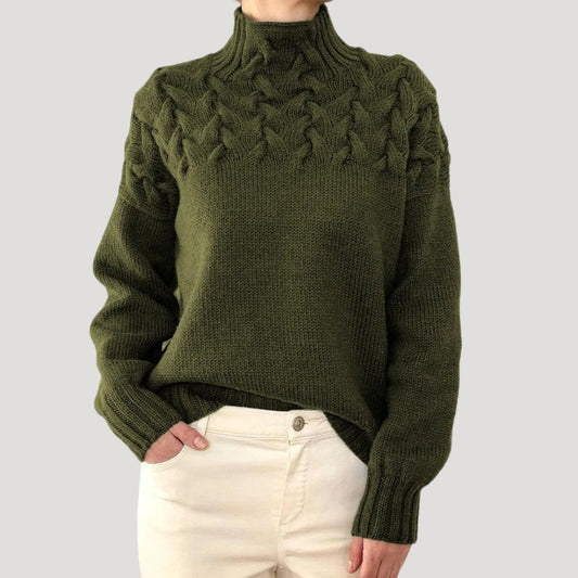 Jersey de Punto Cálido Cuello Alto Mujer - Vestiria