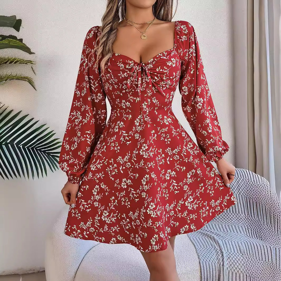 Vestido Floral Noche Verano Corto Elegante