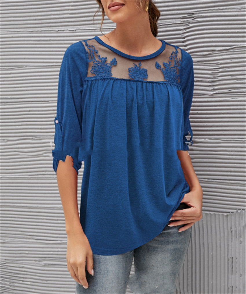 Blusa de encaje ligera y fresca