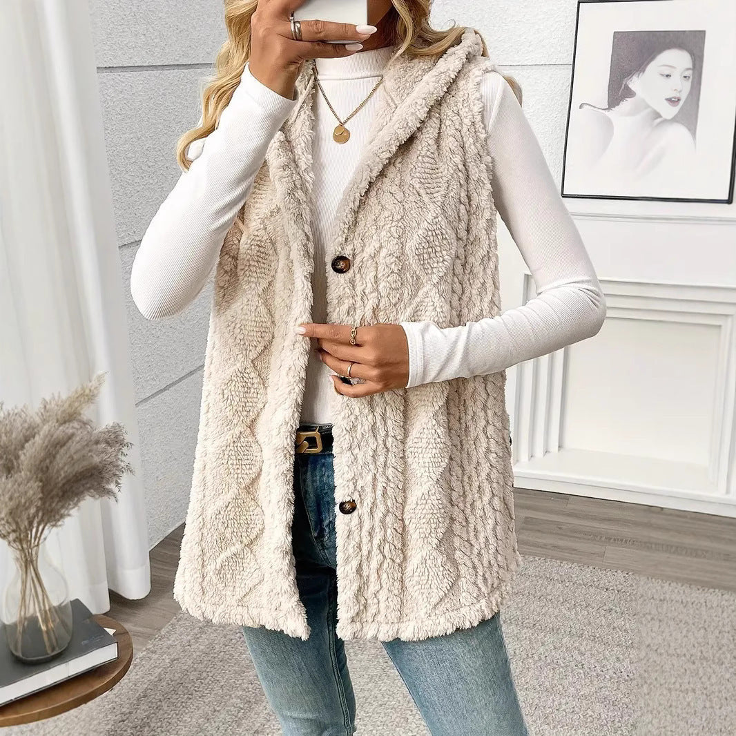 Chaleco con capucha mujer elegante Aria