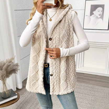 Chaleco con capucha mujer elegante Aria
