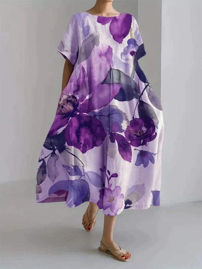 Vestido Floreado Mujer Amplio Estilo Boho