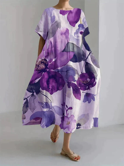 Vestido Floreado Mujer Amplio Estilo Boho