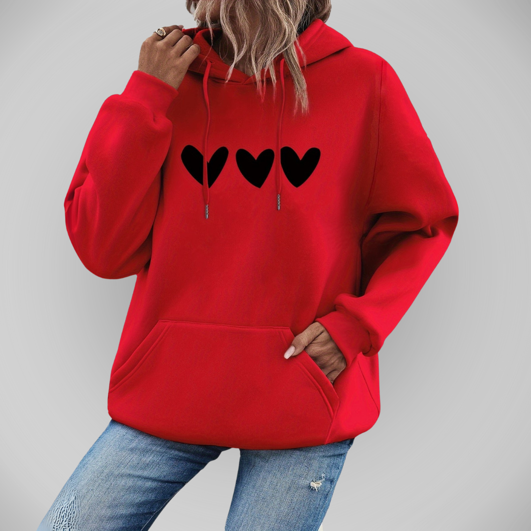 Sudadera Con Capucha Corazones Romántica