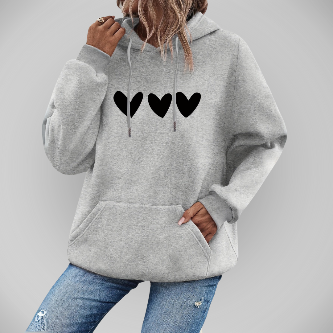 Sudadera Con Capucha Corazones Romántica