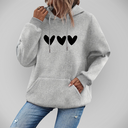 Sudadera Con Capucha Corazones Romántica