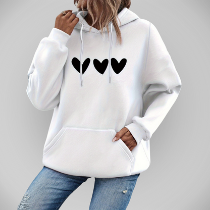 Sudadera Con Capucha Corazones Romántica