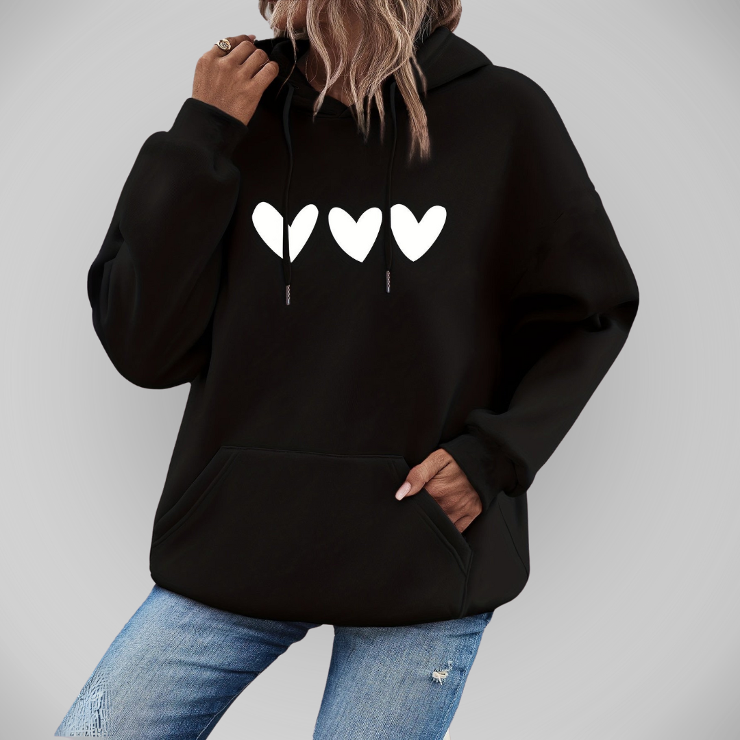 Sudadera Con Capucha Corazones Romántica - Vestiria