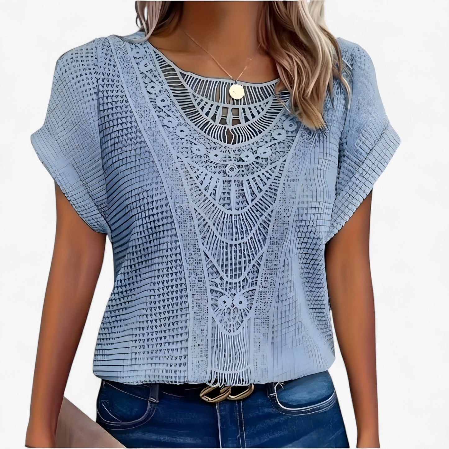 Blusa de encaje femenina y sofisticada
