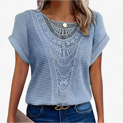 Blusa de encaje femenina y sofisticada