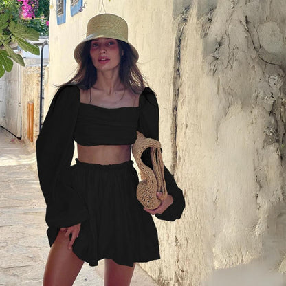 Conjunto Top y Falda Estilo Hippie Feminino