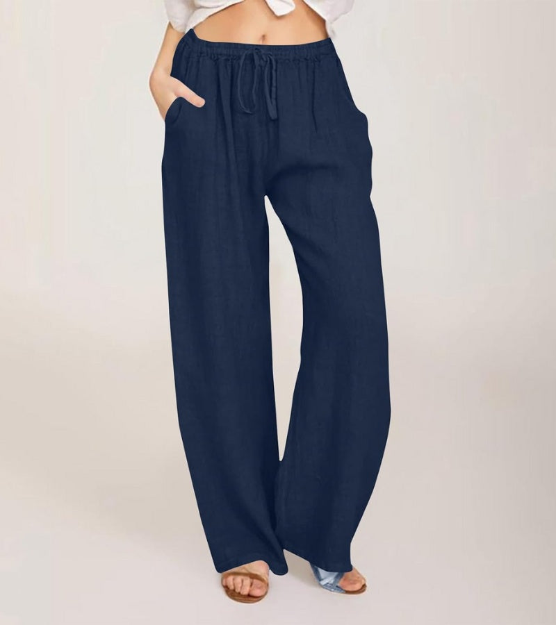 Pantalones Mujer Cintura Alta y Rectos Ligeros