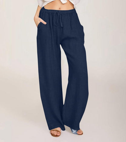 Pantalones Mujer Cintura Alta y Rectos Ligeros