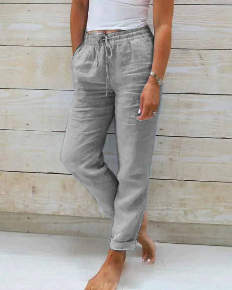Pantalón Lino Femenino Estilo Clásico