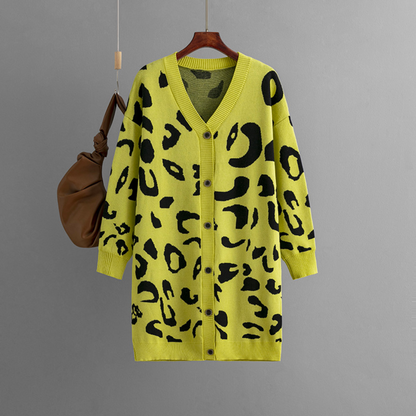Cárdigan de punto leopardo suave