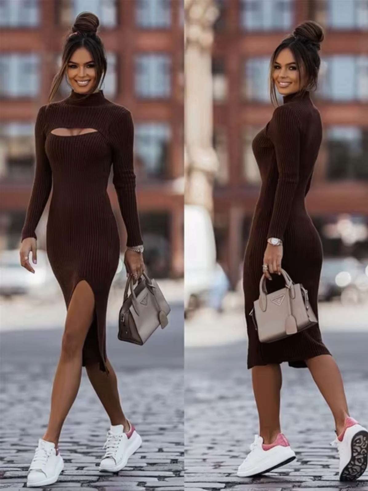 Vestido Céleste de Punto ajustado