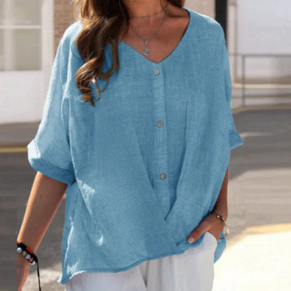 Blusa Mujer Cuello V Ligera