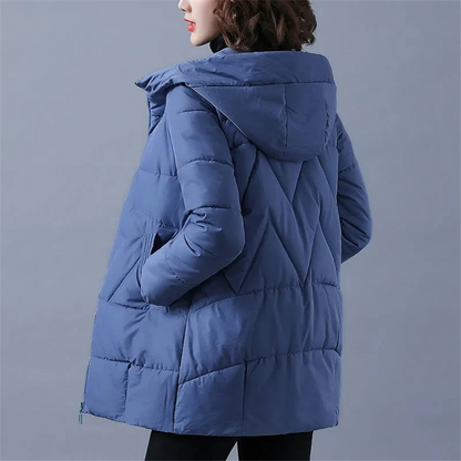 Chaqueta Acolchada Mujer Abrigo Capucha Cálido
