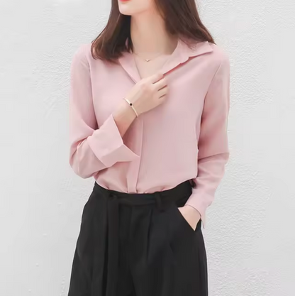 Blusa Ligera de Gasa Manga Larga