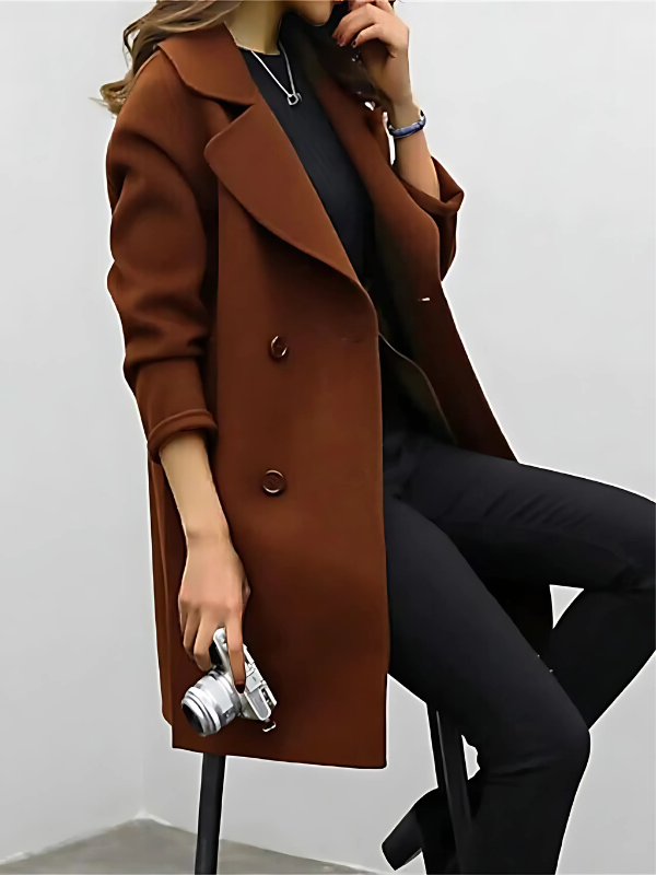 Abrigo Trench Mujer Elegante Largo