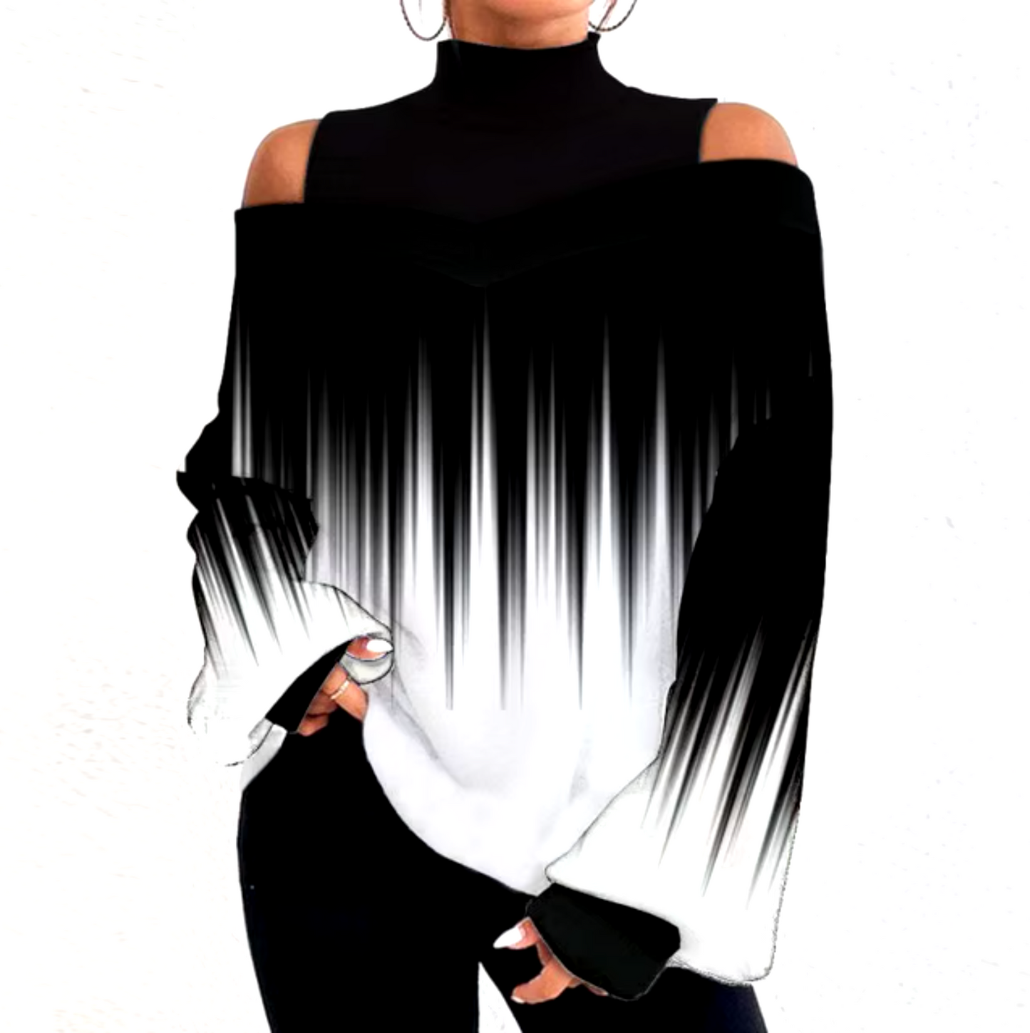 Blusa Mujer Off-Shoulder Cuello Alto Elegante