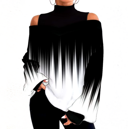 Blusa Mujer Off-Shoulder Cuello Alto Elegante