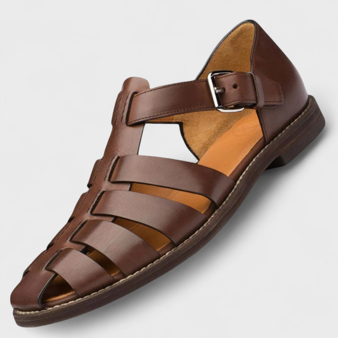 Sandalia Cuero Natural Elegante