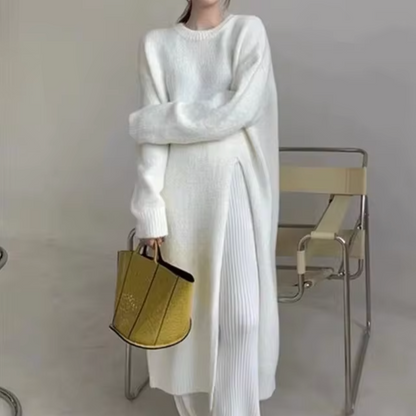 Vestido de Punto de Lana Cálido Manga Larga