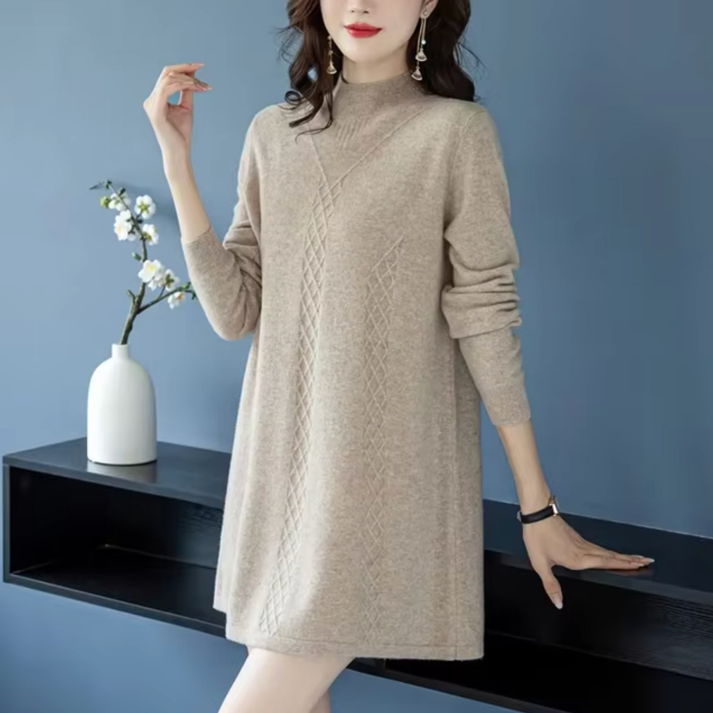 Vestido Cálido de Punto Suave