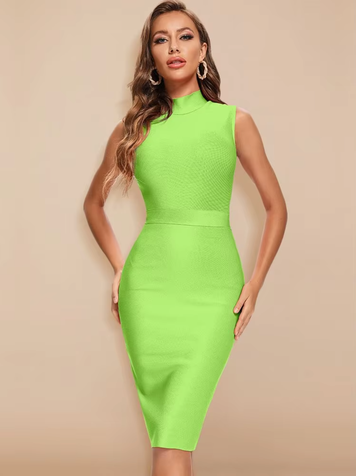 Vestido Céleste de Punto sin Mangas