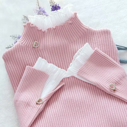 Sudadera de punto cuello alto confortable