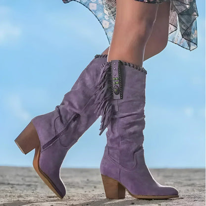 Botas Mujer Ante Flecos Vaqueras Estilo Country