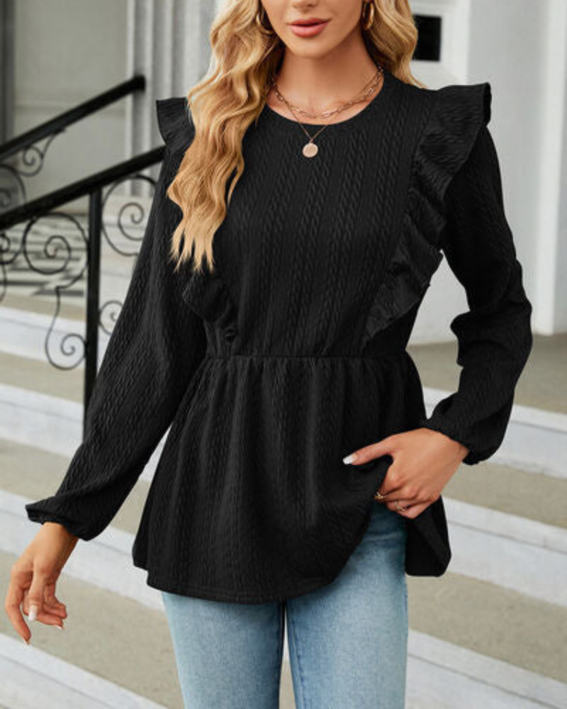 Blusa Mujer Elegante con Volantes Florales - Vestiria