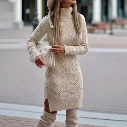 Vestido Cuello Alto Mujer Invierno