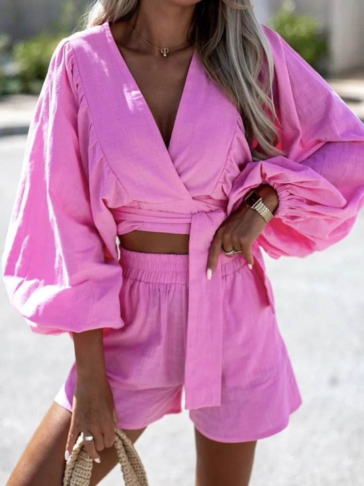 Conjunto Verano Manga Larga con Pantalón Corto - Vestiria