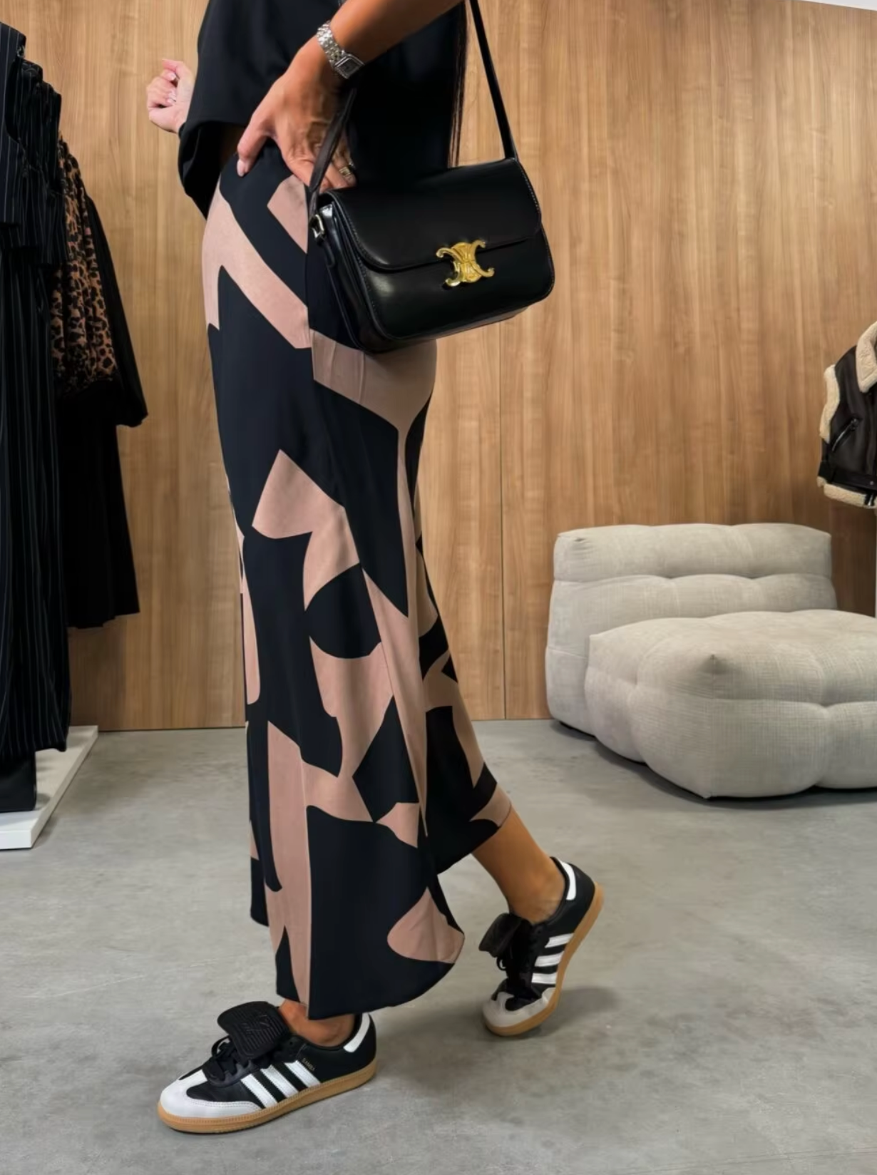 Falda Estampada Cintura Alta Mujer