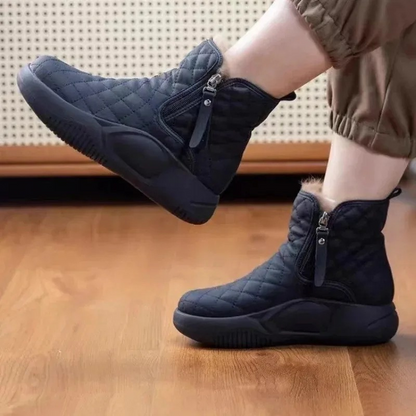 Botas de Invierno Cuadriculadas con Cremallera Mujer