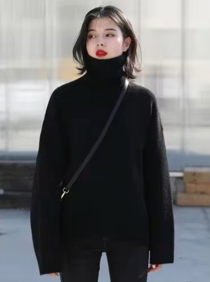 Sudadera cuello alto amplia y cómoda