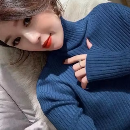 Sudadera cuello alto suave algodón