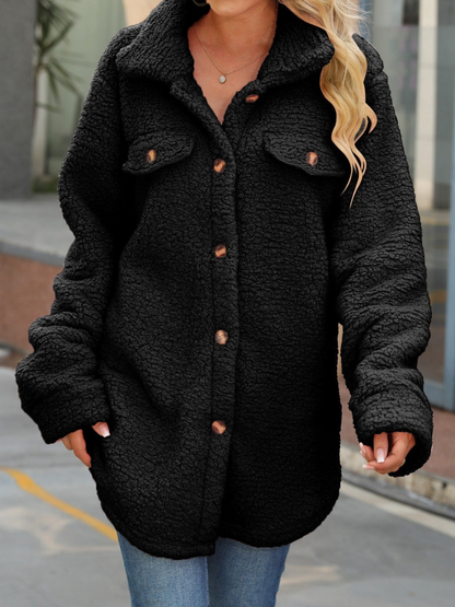 Chaqueta Oversize Forro Polar Cálido Invierno