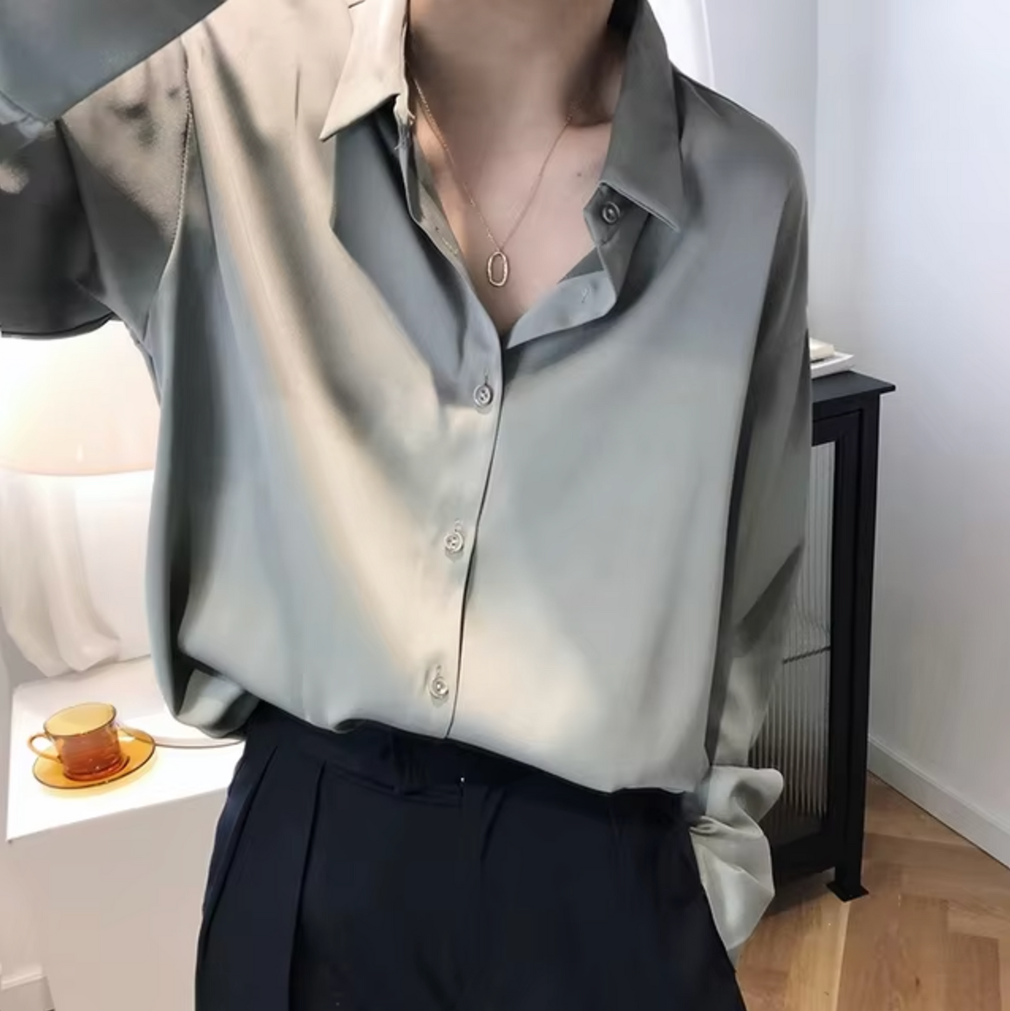 Blusa Satinada Glamour Femenina