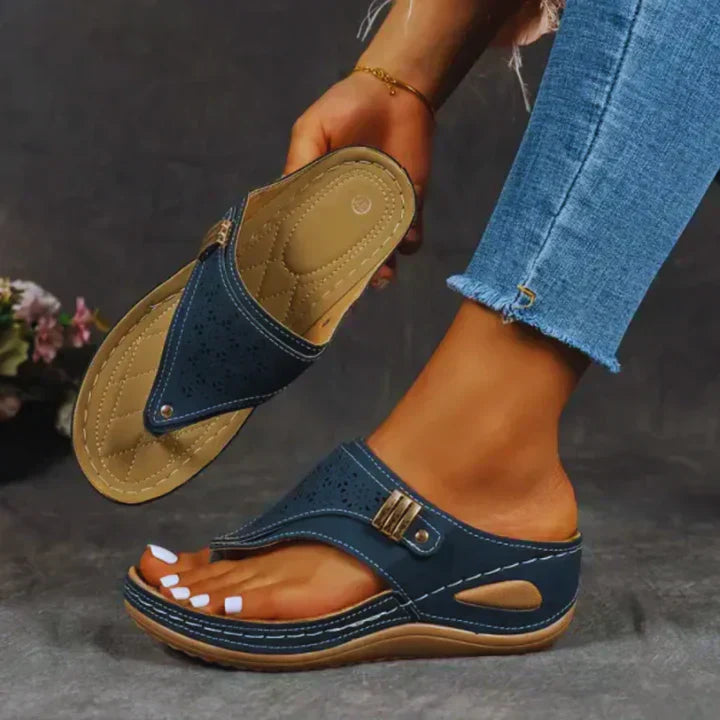 Sandalias de cuña Mujer Piel Sintética Elegantes